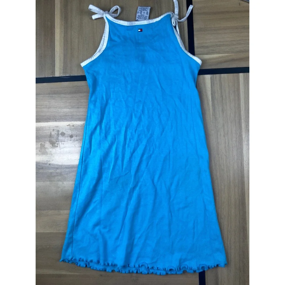 Tommy Hilfiger Dress Sleeveless‎ Casual Blue White Trim Girls Size 6X
